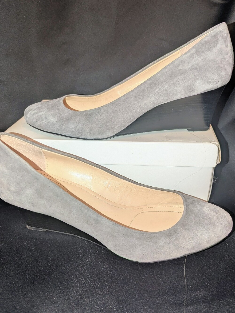 Calvin Klein Women's Gray Suede Wedge Pumps
